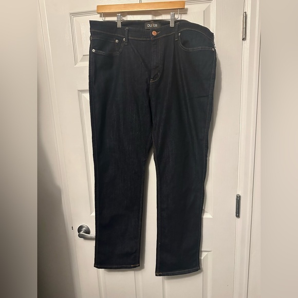 DU/ER Duer Jeans Mens 40x32 Dark Blue L2X Athletic  Fit Denim Stretch - Picture 1 of 6